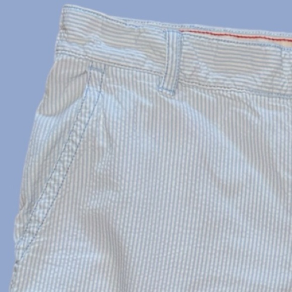 IZOD Classic Seersucker Golf Shorts Blue and White Striped Size 32 - Picture 5 of 6